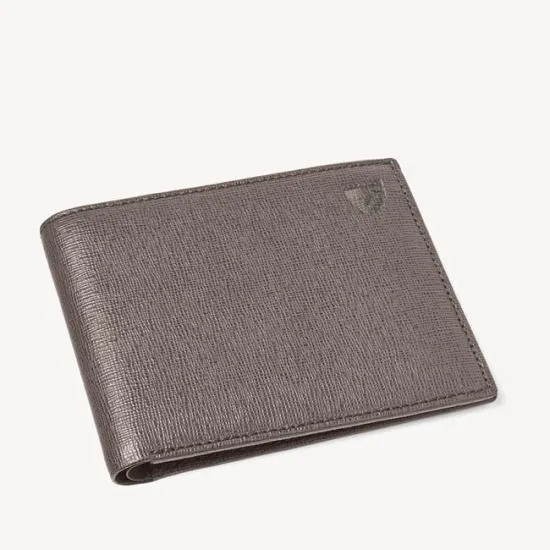 8 Card Billfold Wallet Charcoal Saffiano Men Aspinal Of London Billfold Wallets