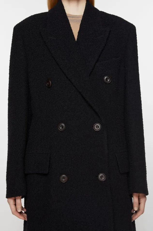 Acne Studios Doublebreasted Wool Coat Black Women Outerwear