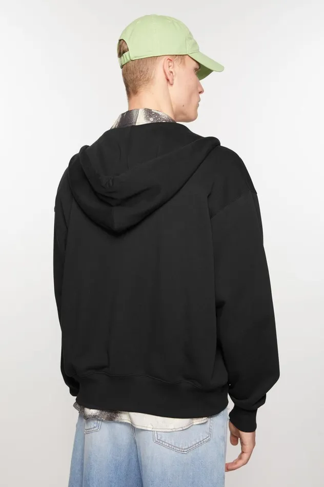 Acne Studios Hooded Zip Sweater Black Women Sweatshirts