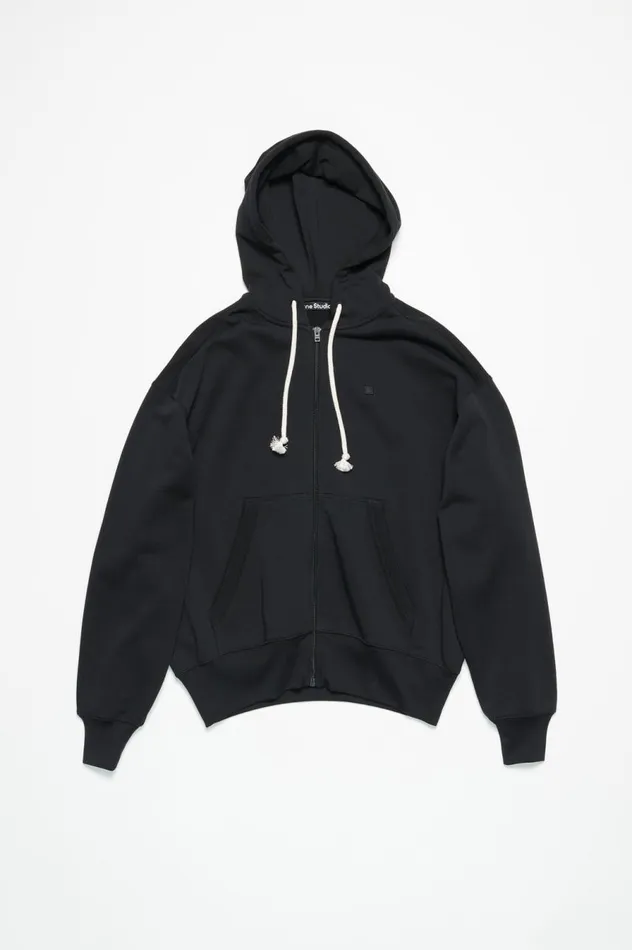 Acne Studios Hooded Zip Sweater Black Women Sweatshirts
