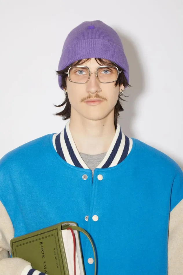 Acne Studios Micro Face Patch Beanie Iris Purple Men Hats