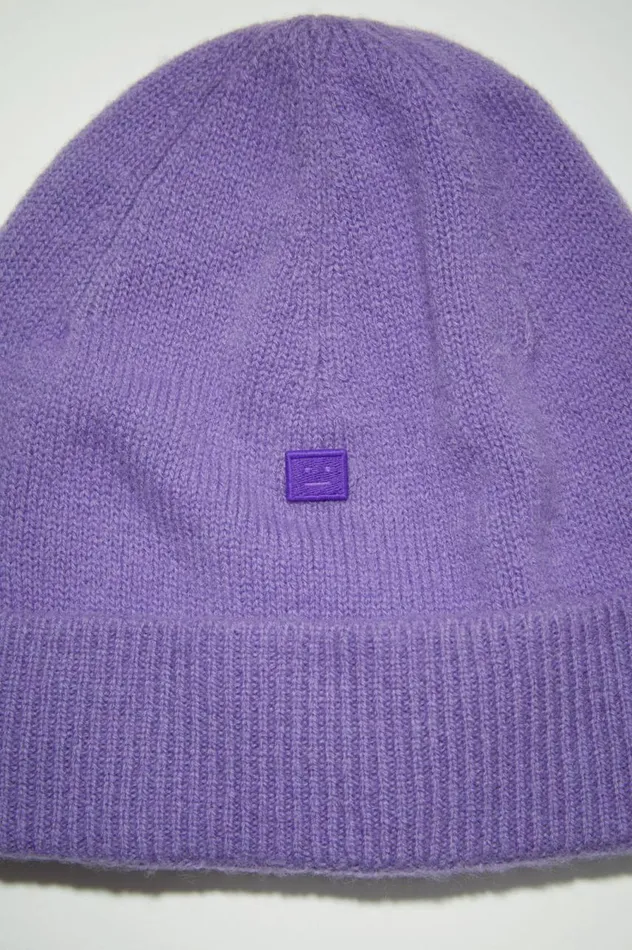 Acne Studios Micro Face Patch Beanie Iris Purple Men Hats