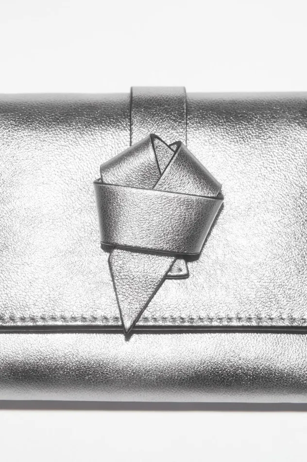 Acne Studios Musubi Folded Wallet Silver Men Small Leather Goods