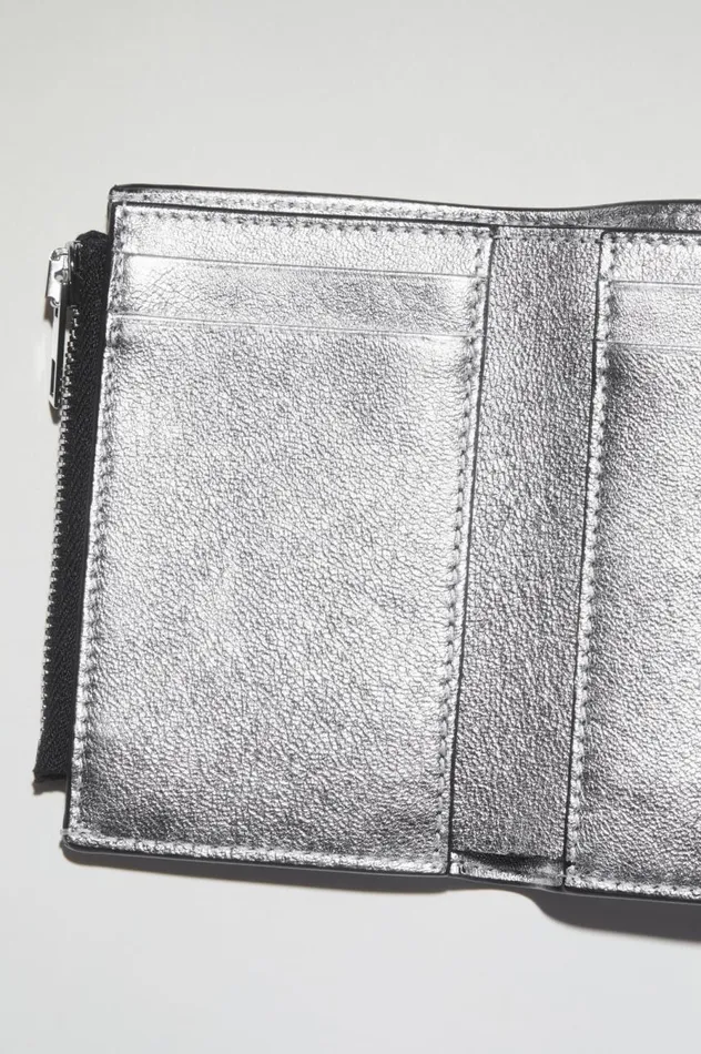 Acne Studios Musubi Folded Wallet Silver Men Small Leather Goods