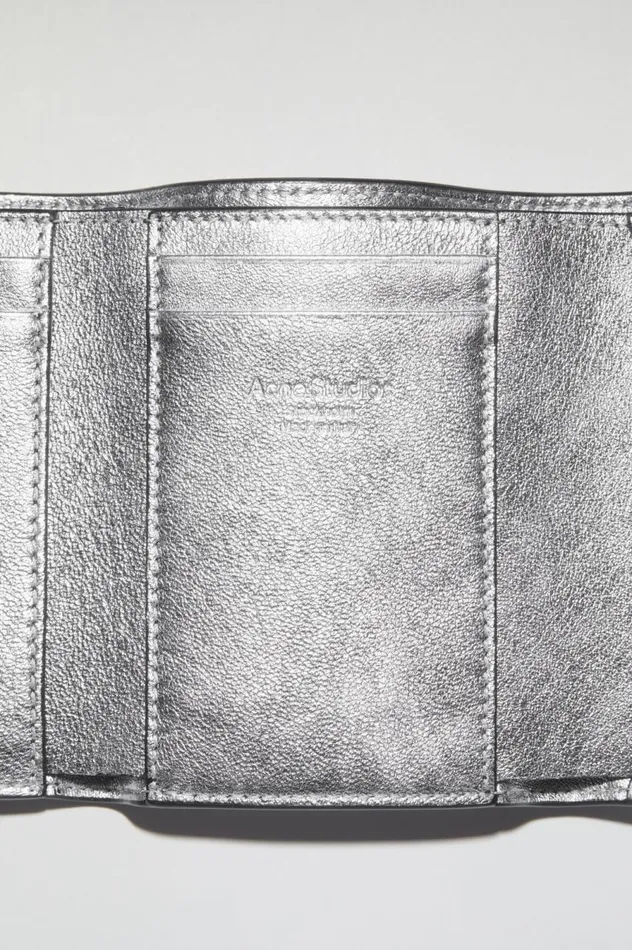 Acne Studios Musubi Folded Wallet Silver Men Small Leather Goods