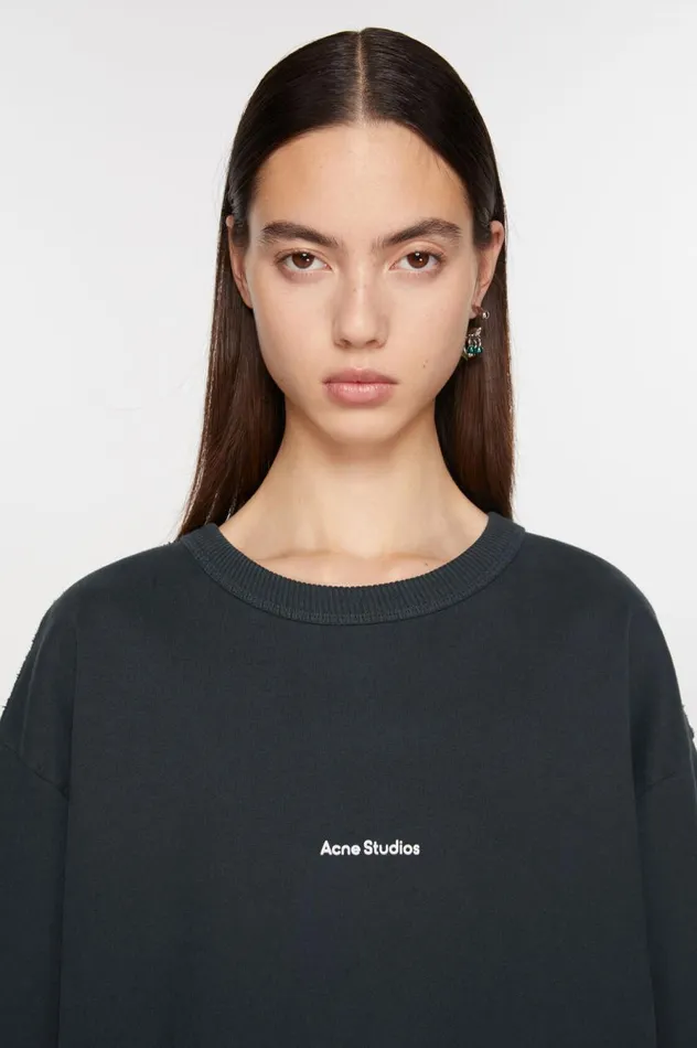 Acne Studios Stamp Logo Sweatshirt Black Women Sweatshirts