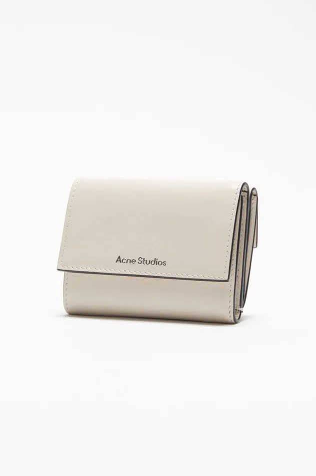 Acne Studios Trifold Leather Wallet Whiteblack Women Small Leather Goods