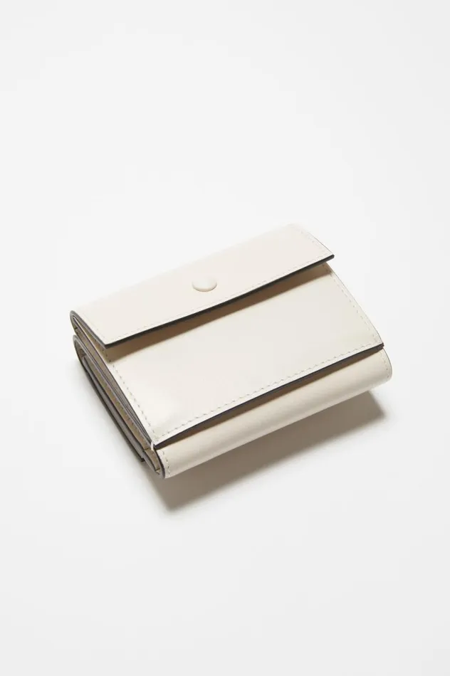 Acne Studios Trifold Leather Wallet Whiteblack Women Small Leather Goods