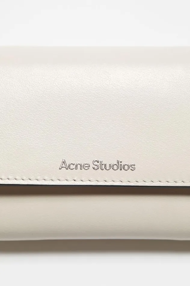 Acne Studios Trifold Leather Wallet Whiteblack Women Small Leather Goods
