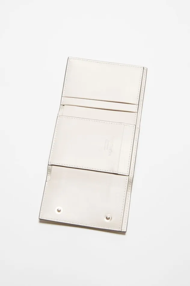 Acne Studios Trifold Leather Wallet Whiteblack Women Small Leather Goods