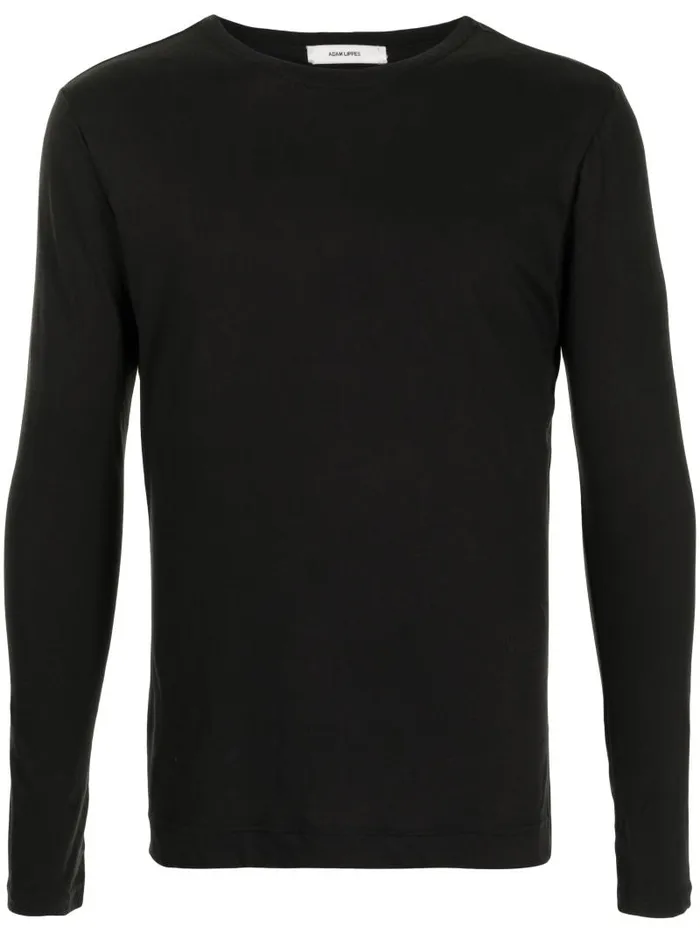 Adam Lippes TShirts Long Sleeve Crewneck TShirt In Pima Cotton Black 8211 Men