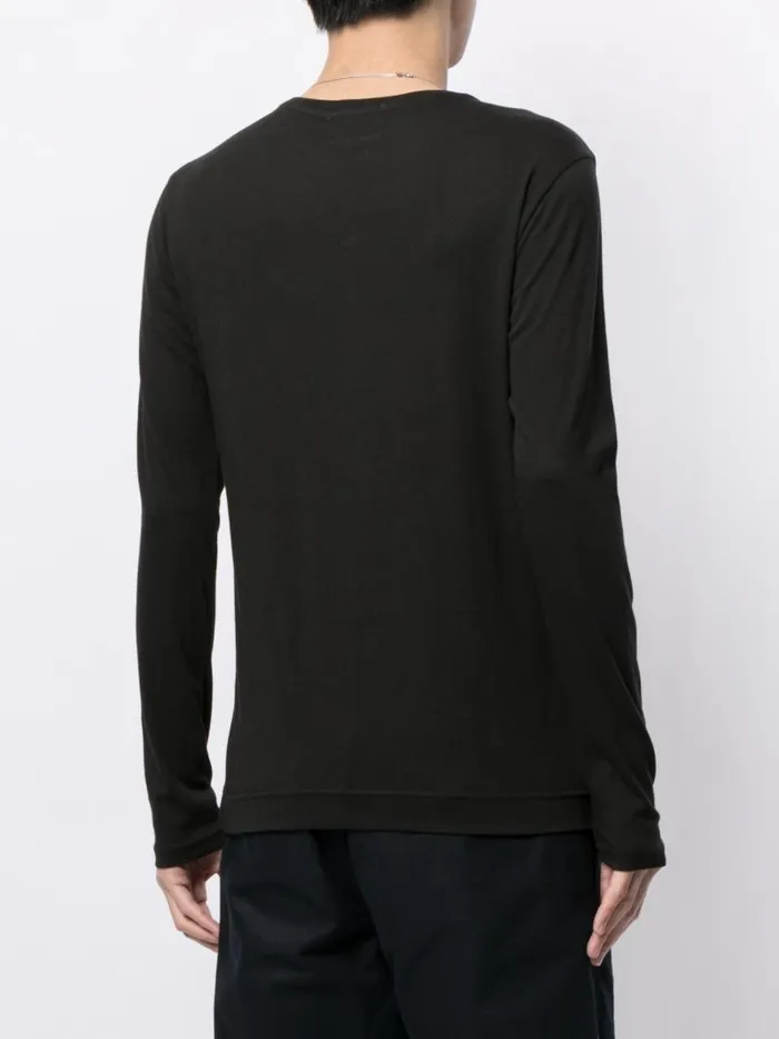 Adam Lippes TShirts Long Sleeve Crewneck TShirt In Pima Cotton Black 8211 Men