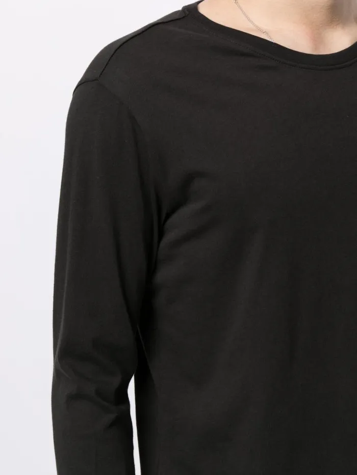 Adam Lippes TShirts Long Sleeve Crewneck TShirt In Pima Cotton Black 8211 Men