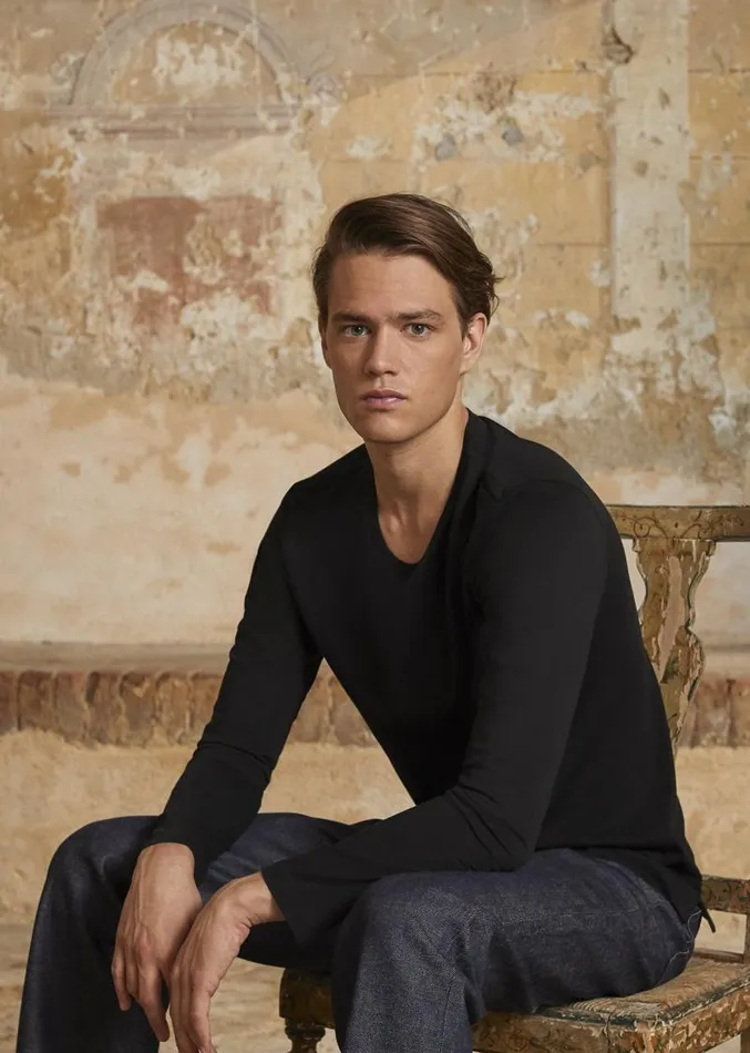 Adam Lippes TShirts Long Sleeve Crewneck TShirt In Pima Cotton Black 8211 Men