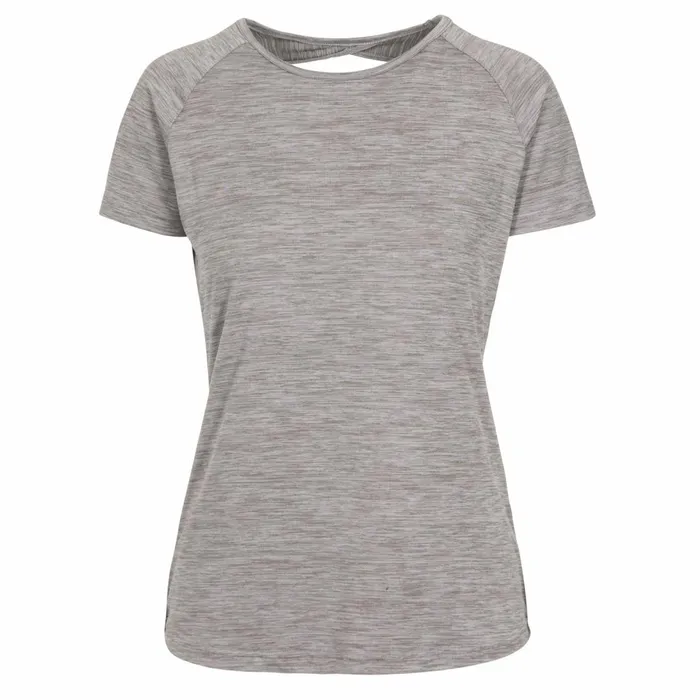 Ally DLX Active TShirt Platinum Marl Women Trespass Gym and Sports Tops
