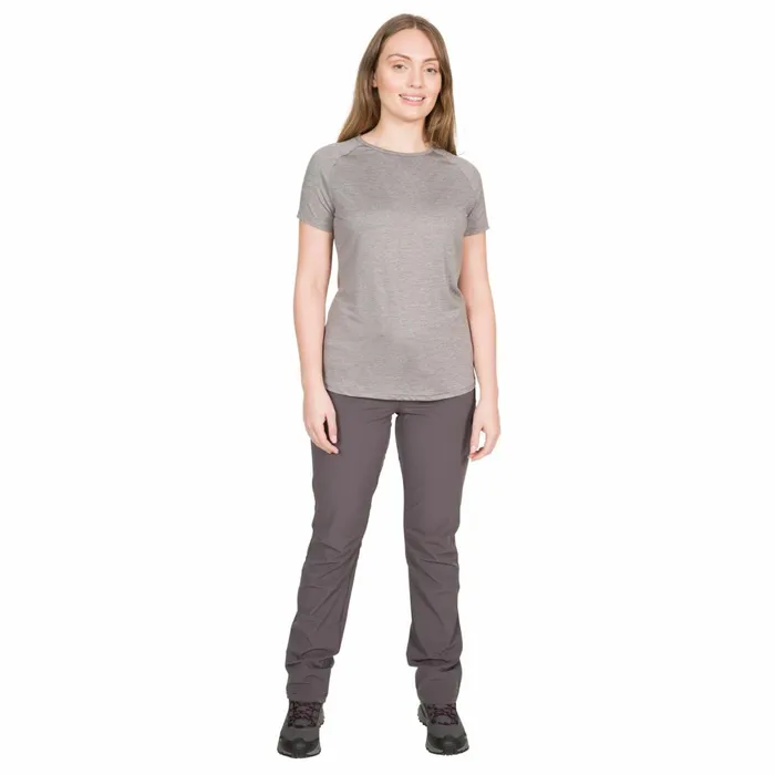 Ally DLX Active TShirt Platinum Marl Women Trespass Gym and Sports Tops
