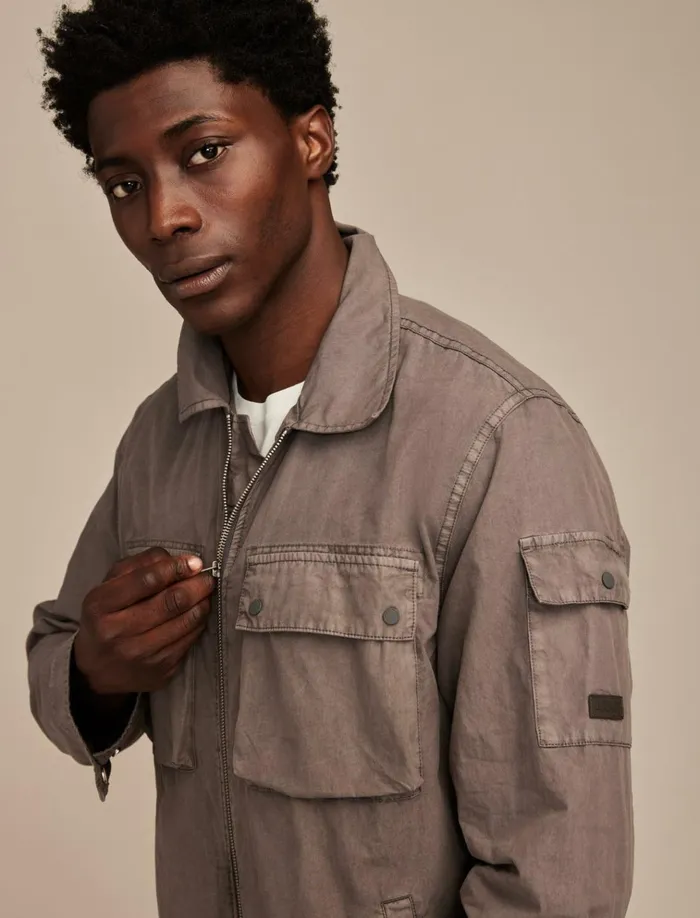 Army X Lucky Shirt Jacket Smoked Pearl Men Lucky Brand Jackets and Outerwear
