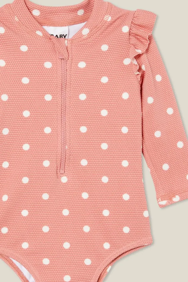 Baby Swimwear Cotton On Nicky Long Sleeve Ruffle Swimsuit Clay Pigeonsam Spot Baby Swimwear Cotton On Nicky Long Sleeve Ruffle Swimsuit Clay Pigeonsam Spot