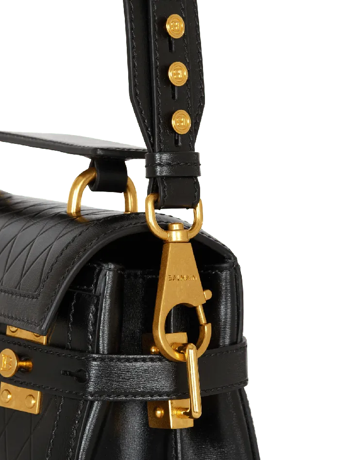Balmain Handbags Women BBuzz 23 Bag In Diamondembossed Calfskin Black