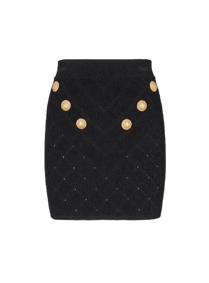 Balmain Knitwear Women 6button Knit Skirt Black