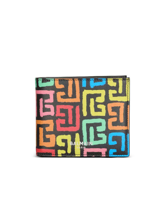 Balmain Small Leather Goods Men Multicoloured PB Labyrinth Calfskin Wallet Black Balmain Small Leather Goods Men Multicoloured PB Labyrinth Calfskin Wallet Black
