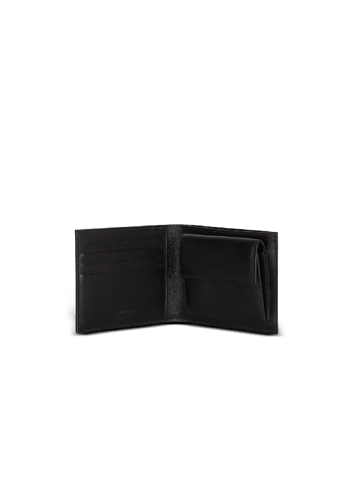 Balmain Small Leather Goods Men Multicoloured PB Labyrinth Calfskin Wallet Black