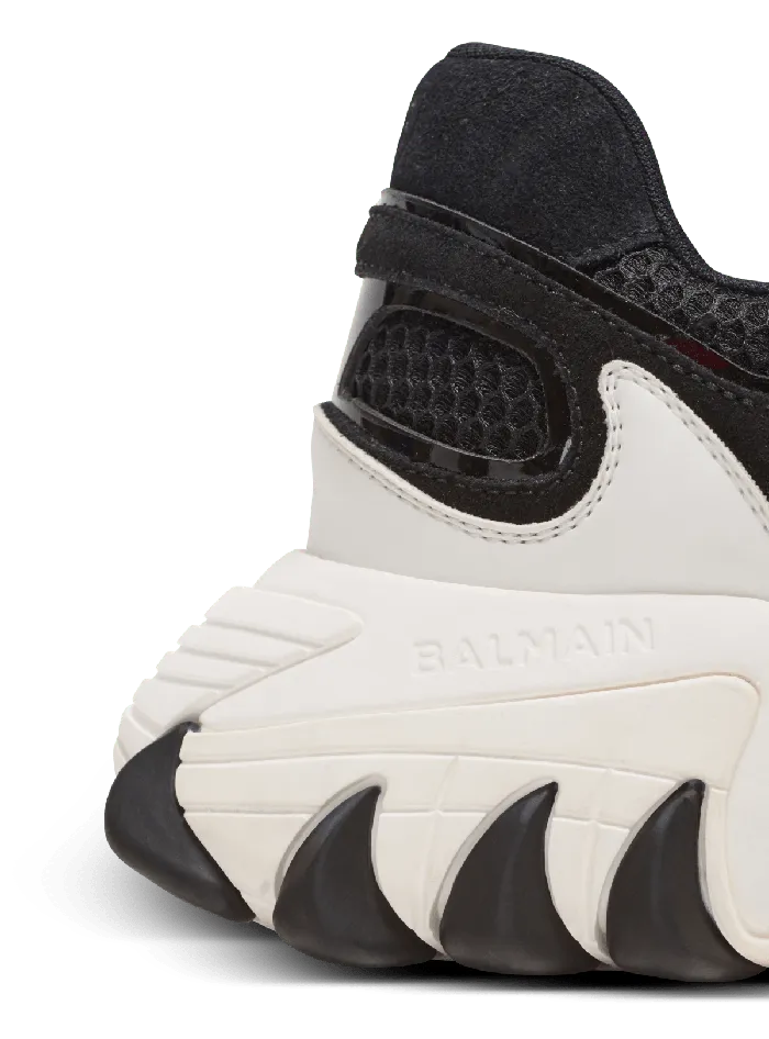 Balmain Sneakers Men BEast Trainers In Leather Suede And Mesh Black