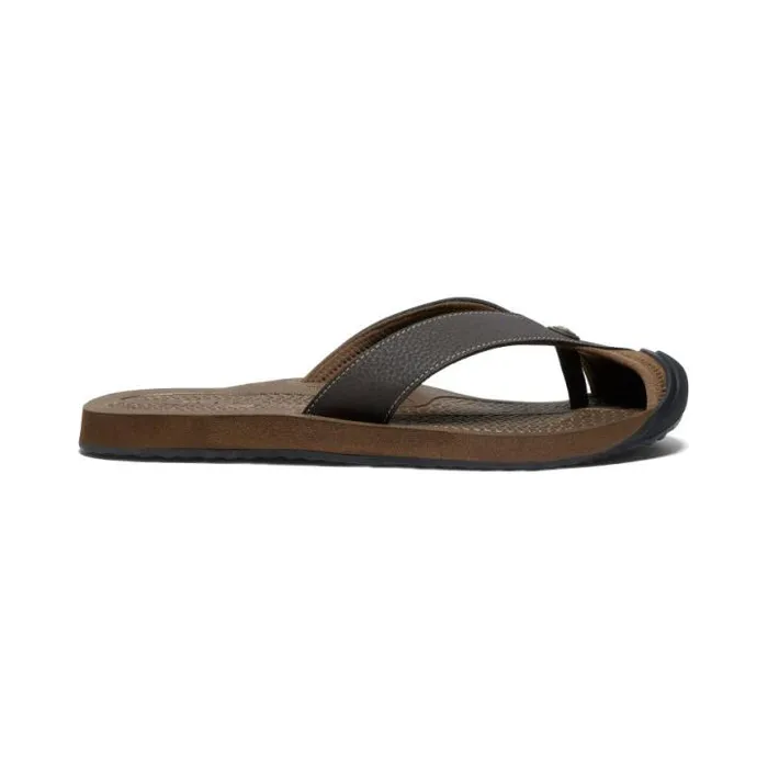 Barbados JavaDark Earth Leather FlipFlop Men KEEN Sandals