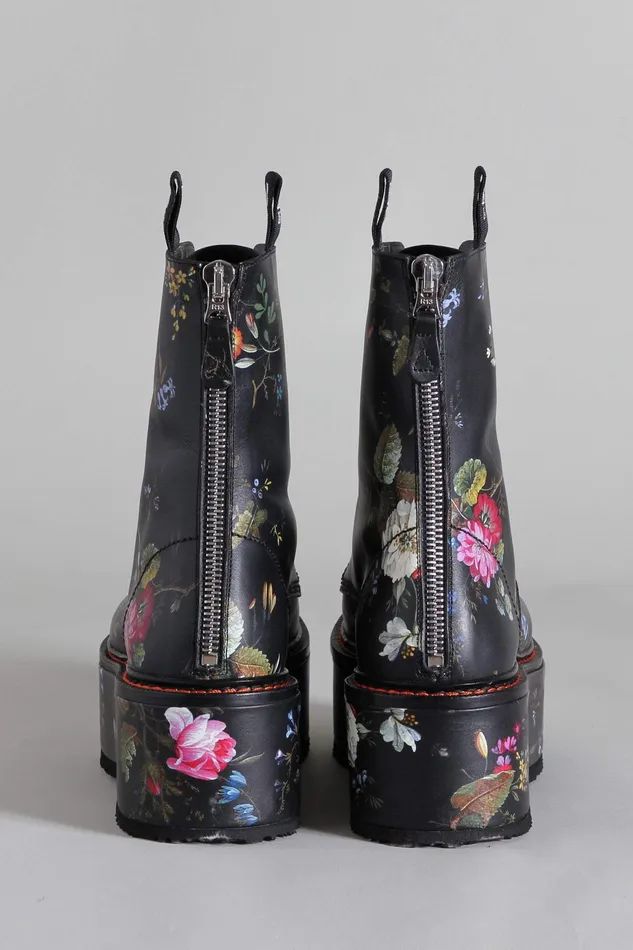 Boots Double Stack Boot 8211 Black Floral 8211 R13 Women Boots Double Stack Boot 8211 Black Floral 8211 R13 Women