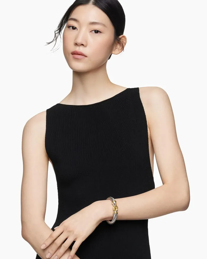 Buckle Classic Cable Bracelet In Sterling Silver With 18K Yellow Gold 9mm Women David Yurman Bangle Buckle Classic Cable Bracelet In Sterling Silver With 18K Yellow Gold 9mm Women David Yurman Bangle