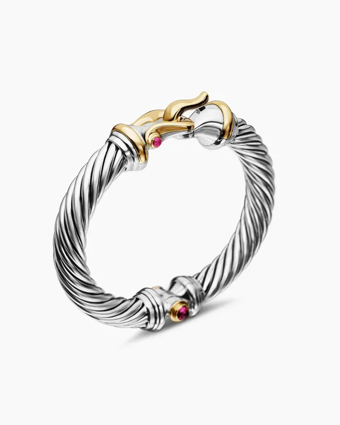 Buckle Classic Cable Bracelet In Sterling Silver With 18K Yellow Gold 9mm Women David Yurman Bangle Buckle Classic Cable Bracelet In Sterling Silver With 18K Yellow Gold 9mm Women David Yurman Bangle