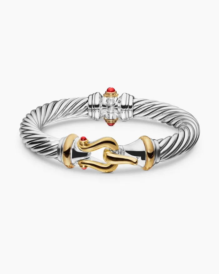 Buckle Classic Cable Bracelet In Sterling Silver With 18K Yellow Gold 9mm Women David Yurman Bangle Buckle Classic Cable Bracelet In Sterling Silver With 18K Yellow Gold 9mm Women David Yurman Bangle