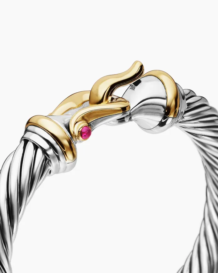 Buckle Classic Cable Bracelet In Sterling Silver With 18K Yellow Gold 9mm Women David Yurman Bangle Buckle Classic Cable Bracelet In Sterling Silver With 18K Yellow Gold 9mm Women David Yurman Bangle
