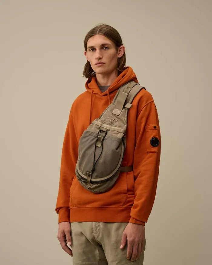 CP Company Backpacks and Waistbag Nylon B Crossbody Mesh Rucksack Walnut Beige 8211 Man