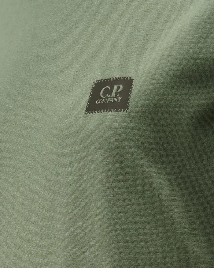 CP Company Clothing 48 U16 Cotton Jersey 301 Logo TShirt Artichoke Green 8211 Kids