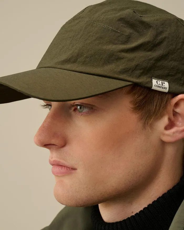CP Company Hats Plain Paper Touch Cap Ivy Green 8211 Man