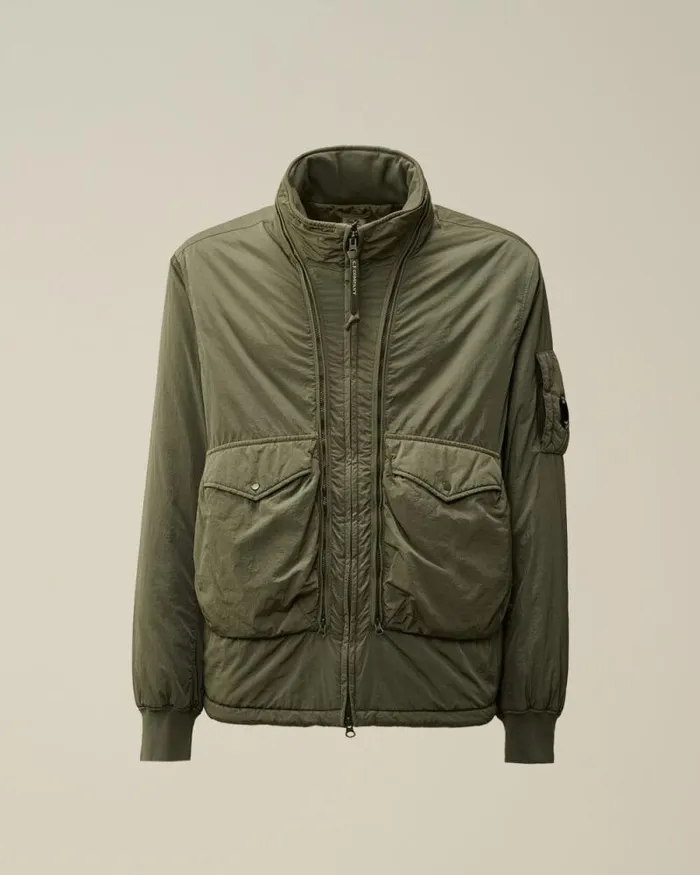 CP Company Jacket and Coats ChromeR Body Zippers Padded Jacket Grape Leaf Green 8211 Man CP Company Jacket and Coats ChromeR Body Zippers Padded Jacket Grape Leaf Green 8211 Man