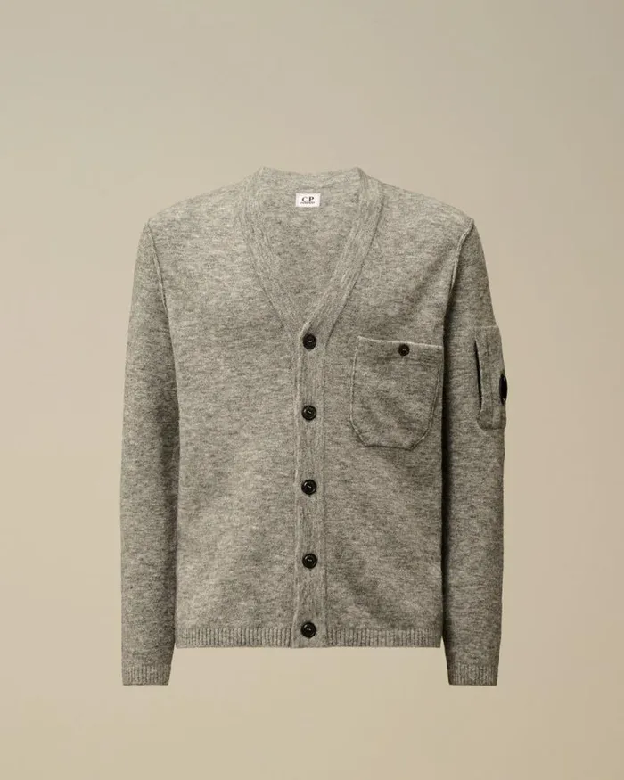 CP Company Jumpers Alpaca Wool Buttoned Cardigan Graphite Melange Grey 8211 Man CP Company Jumpers Alpaca Wool Buttoned Cardigan Graphite Melange Grey 8211 Man