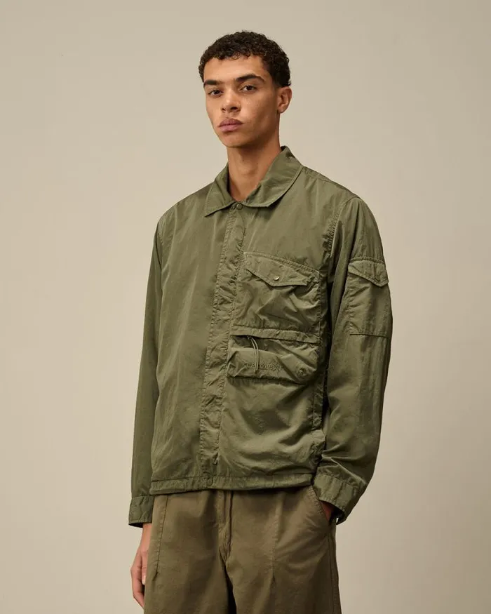 CP Company Overshirt ChromeR Utility Overshirt Grape Leaf Green 8211 Man