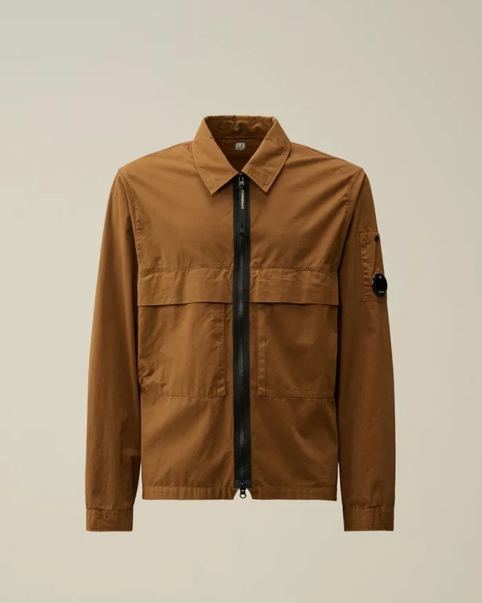 CP Company Overshirt Organic Gabardine Zipped Utility Overshirt Toffee Beige 8211 Man CP Company Overshirt Organic Gabardine Zipped Utility Overshirt Toffee Beige 8211 Man