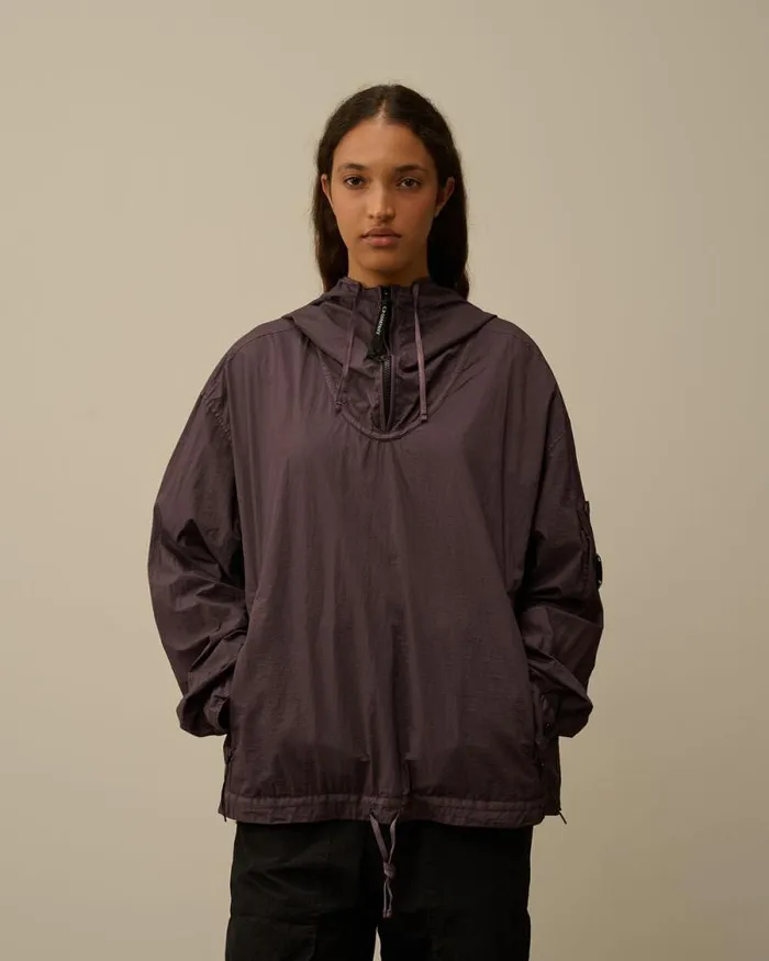 CP Company Overshirt TaylonL Half Zipped Hooded Overshirt Boulevard Violet 8211 Man