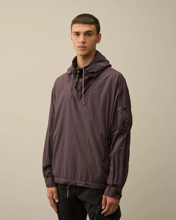 CP Company Overshirt TaylonL Half Zipped Hooded Overshirt Boulevard Violet 8211 Man