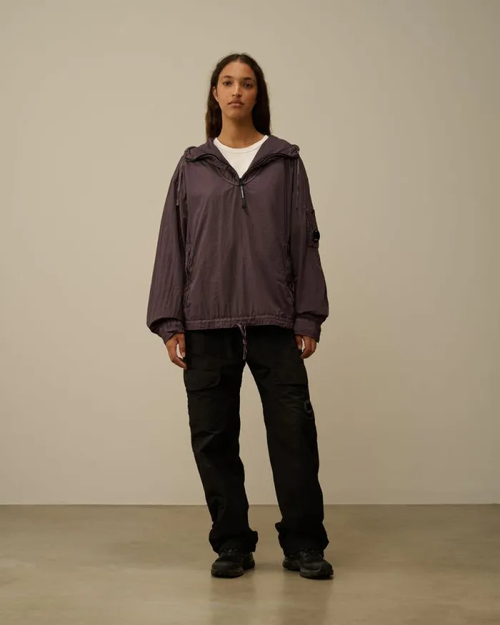 CP Company Overshirt TaylonL Half Zipped Hooded Overshirt Boulevard Violet 8211 Man