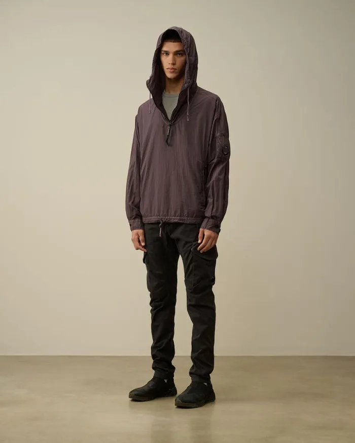 CP Company Overshirt TaylonL Half Zipped Hooded Overshirt Boulevard Violet 8211 Man