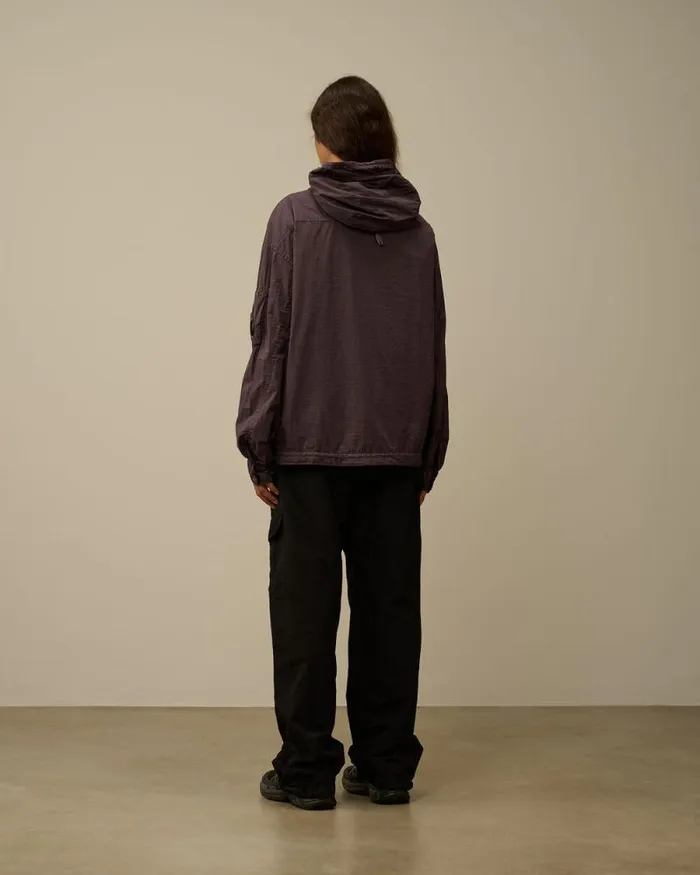 CP Company Overshirt TaylonL Half Zipped Hooded Overshirt Boulevard Violet 8211 Man