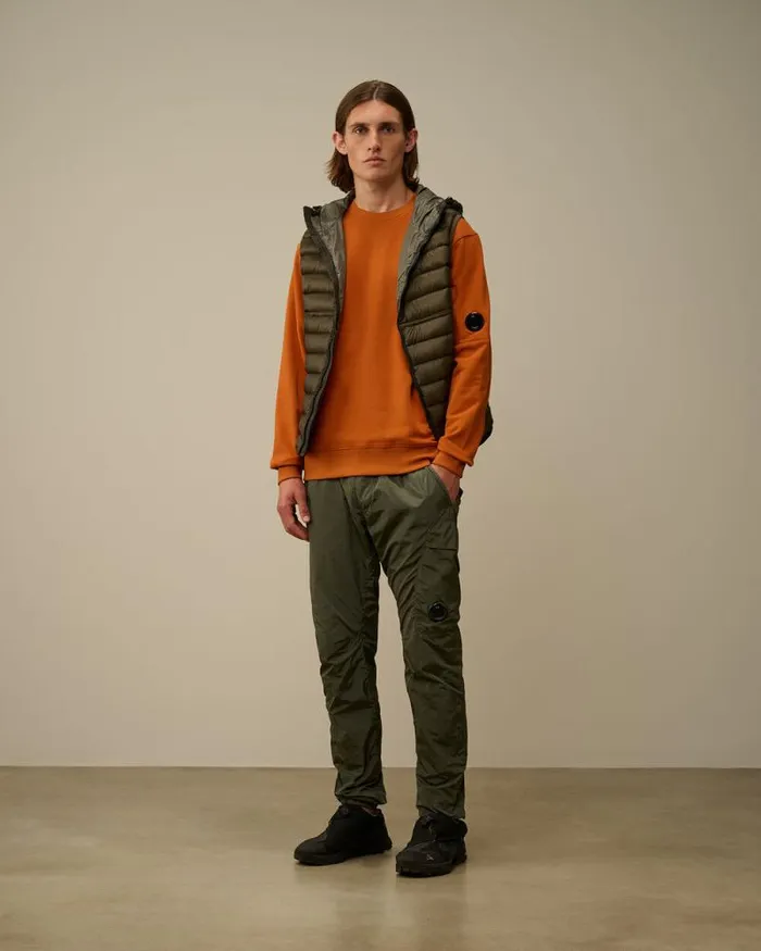 CP Company Sweatshirts Diagonal Raised Fleece Crew Neck Lens Sweatshirt Bombay Brown 8211 Man