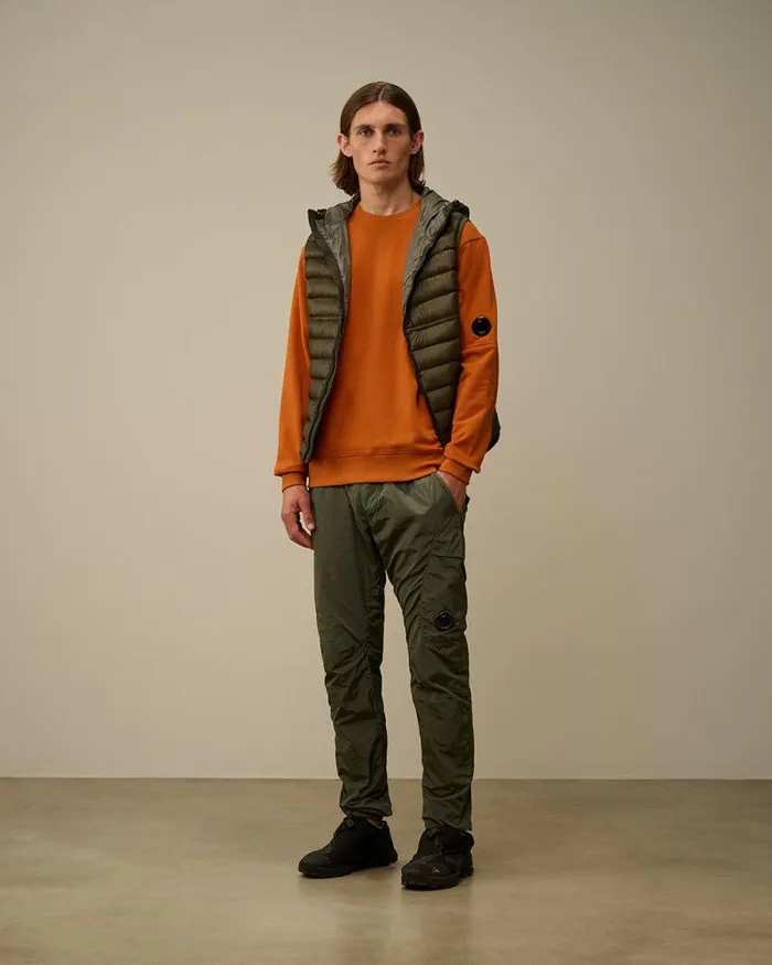 CP Company Sweatshirts Diagonal Raised Fleece Crew Neck Lens Sweatshirt Bombay Brown 8211 Man