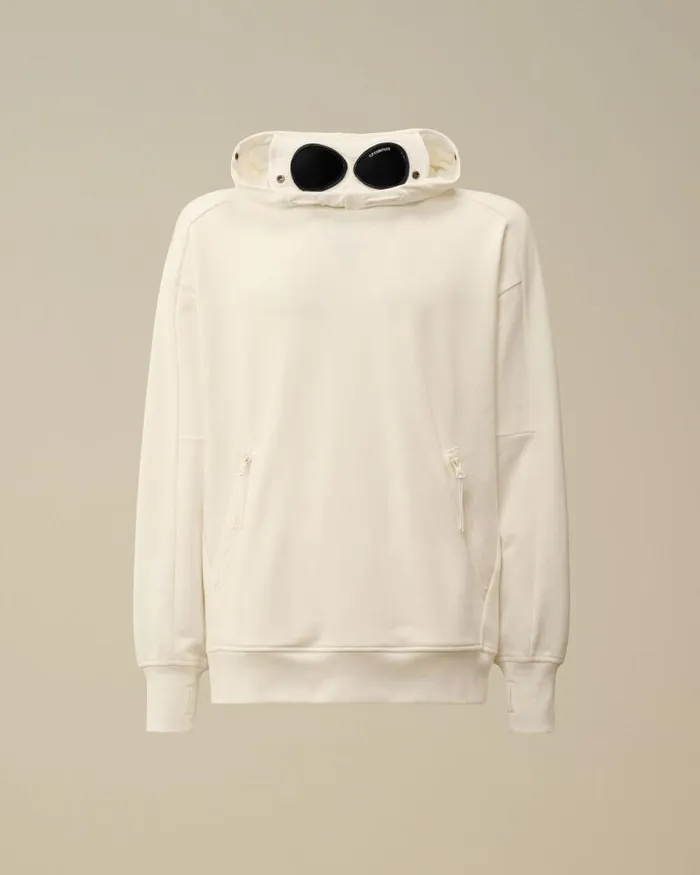 CP Company Sweatshirts Diagonal Raised Fleece Goggle Hooded Sweatshirt Gauze White 8211 Man CP Company Sweatshirts Diagonal Raised Fleece Goggle Hooded Sweatshirt Gauze White 8211 Man