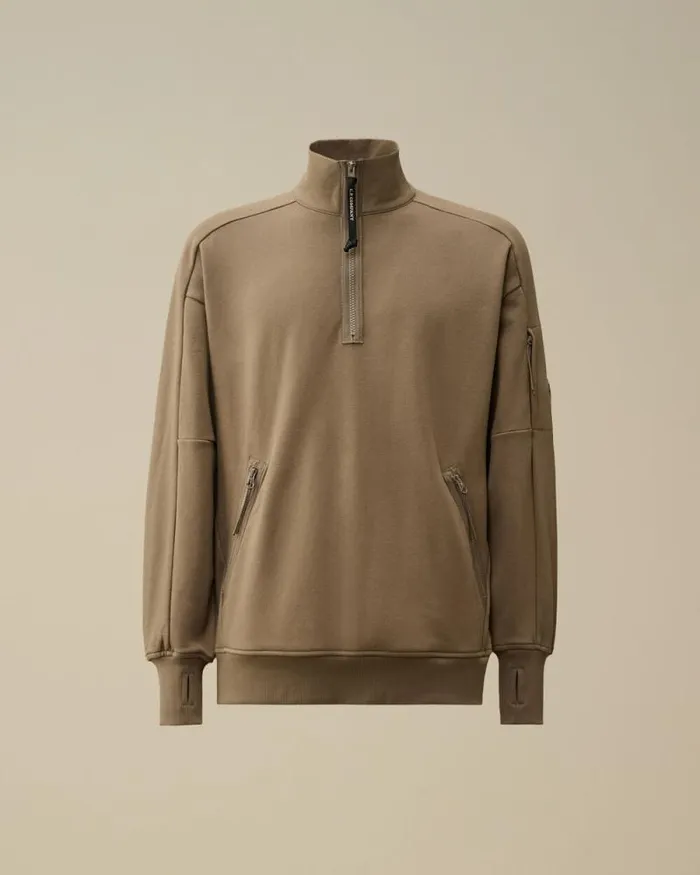 CP Company Sweatshirts Diagonal Raised Fleece Half Zipped Sweatshirt Walnut Beige 8211 Man CP Company Sweatshirts Diagonal Raised Fleece Half Zipped Sweatshirt Walnut Beige 8211 Man