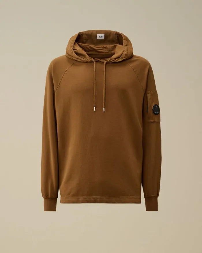 CP Company Sweatshirts Light Fleece Hooded Sweatshirt Toffee Beige 8211 Man